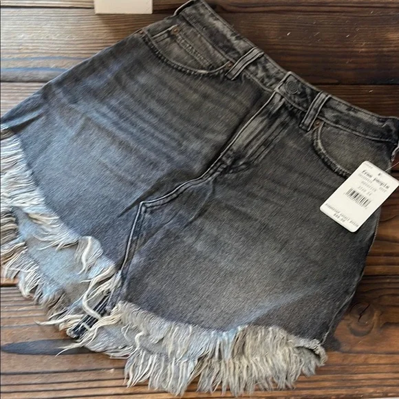 NWT Free People Maverick Frayed Hem Denim Mini Skirt - Picture 2 of 4